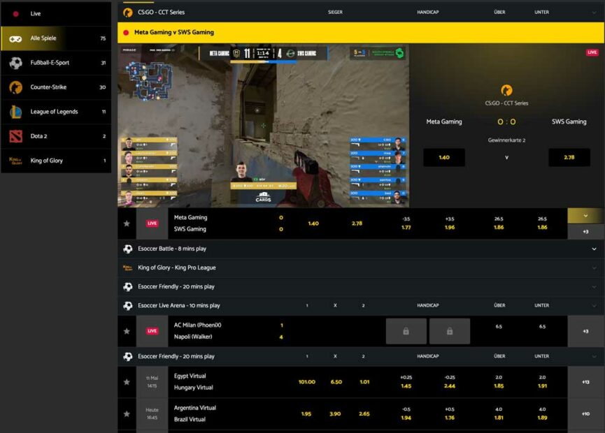 eSports Wetten » Die besten eSports Wettanbieter 2024